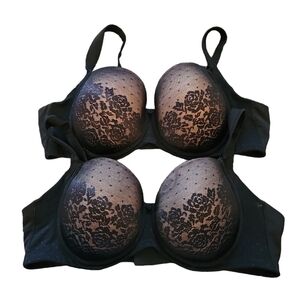 SOMA Stunning Support Full coverage black lace underwire bra sz 40 C bundle